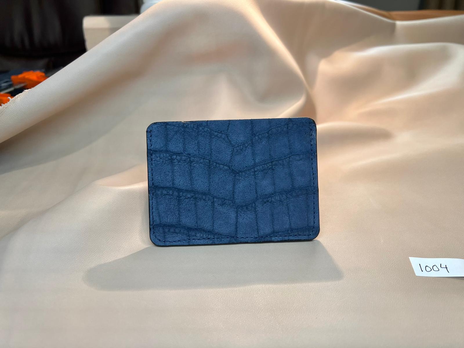 Tuxedo Wallet - Blue Suede Crocodile