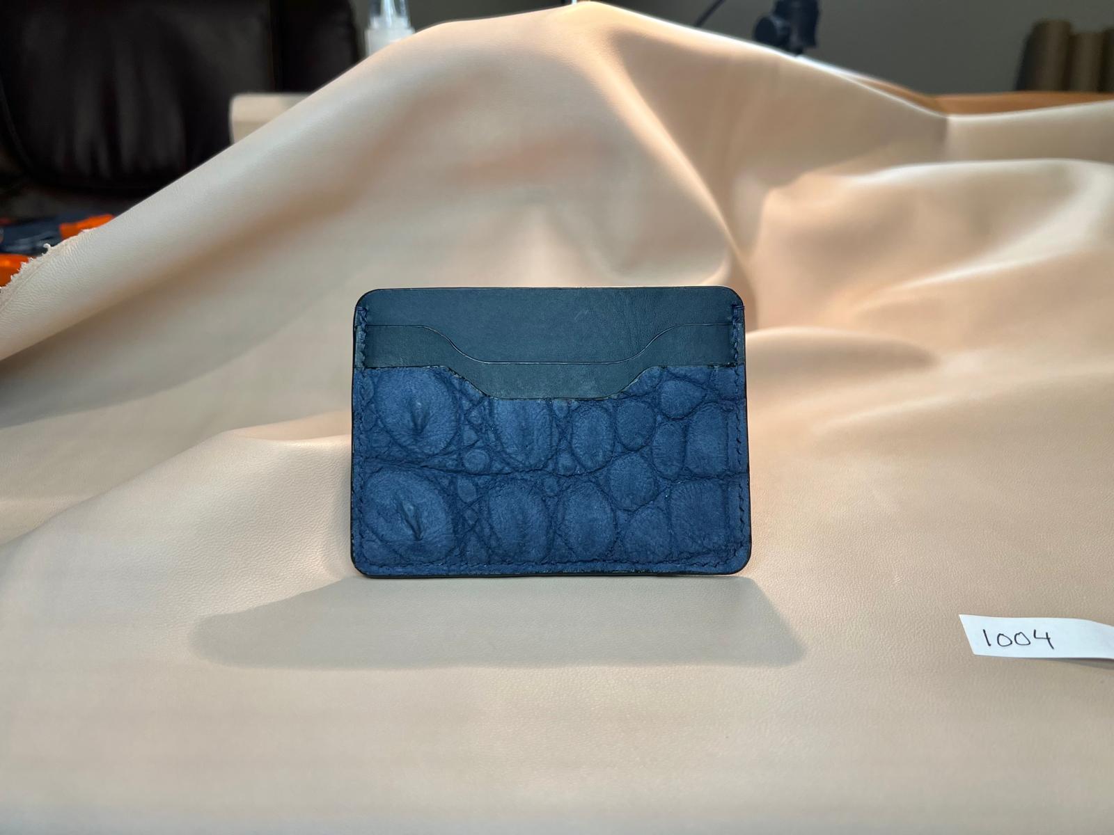 Tuxedo Wallet - Blue Suede Crocodile